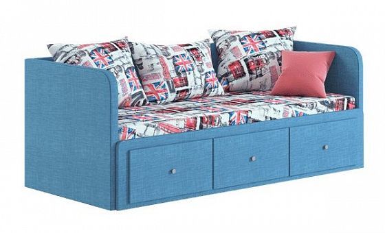 Диван-кровать "Оливия" - Диван-кровать "Оливия", Цвет: Рогожка OK 12 Синий/Скотчгард Лондон