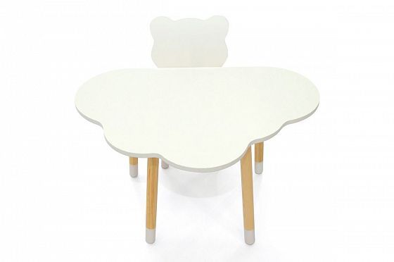 Детский стол "Stumpa облако" белый - Детский стол "Stumpa облако" белый, со стулом спереди