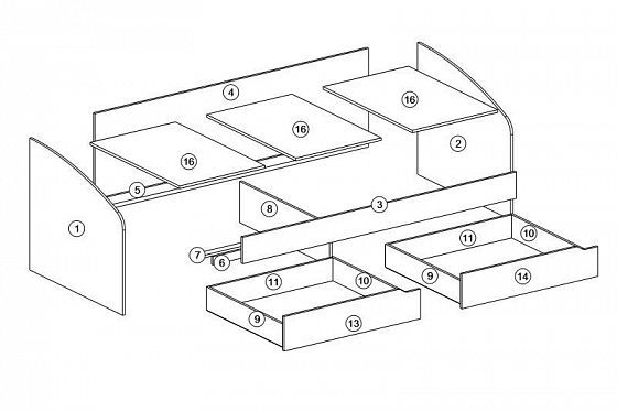 Кровать-тахта "Хаски-Лайт 32" - Схема сборки