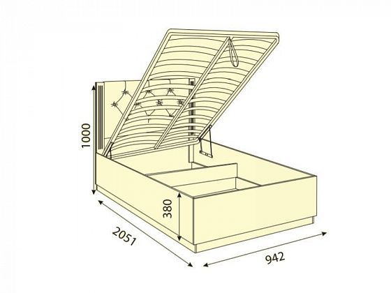 Кровать "Тиффани" 900 мм М38 - Кровать "Тиффани" 900 мм М38, схема
