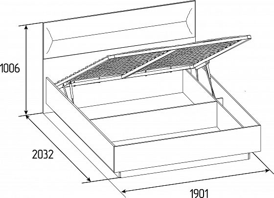 Кровать Люкс с подъемным механизмом 306 "Neo" (1800) - Схема