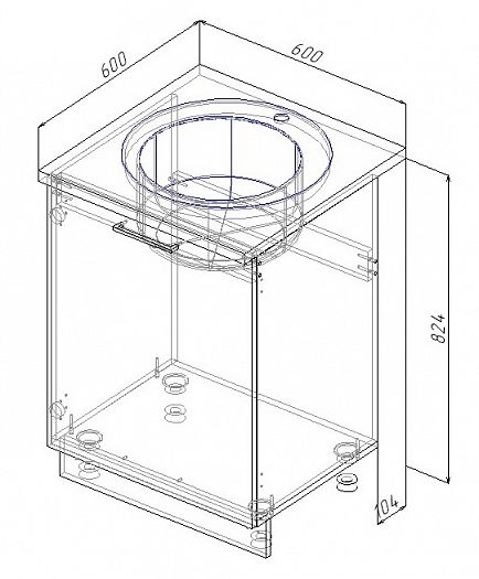 Модуль под мойку "Дели" Арт. ММ 60 (без столешницы) - схема